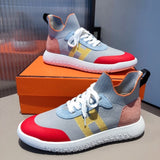 Hermès Burgundy Chunky Platform Sneakers - Studio Shot
