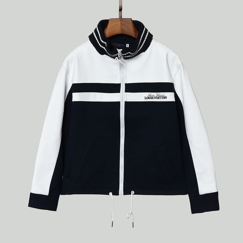 Front view of Louis Vuitton luxury clothing with label-forward styling
