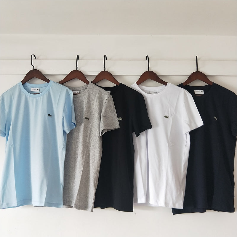 Front view of Lacoste luxury clothing with logo-detail design