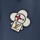 Flat lay presentation of Louis Vuitton luxury clothing with logo-detail design