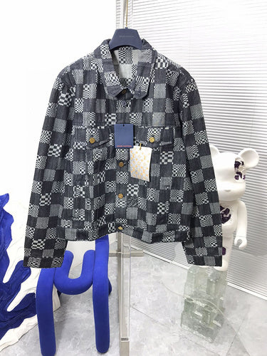 Front view of Louis Vuitton luxury clothing with contemporary cut