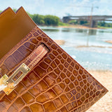 Side view of everyday-ready structured handbag