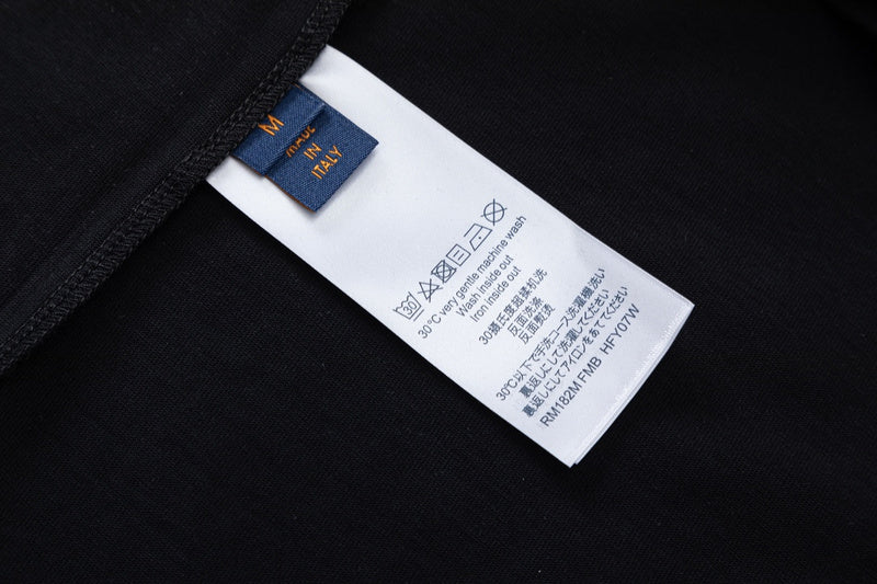 Close-up detail shot of Louis Vuitton cotton t-shirt with relaxed-fit cut