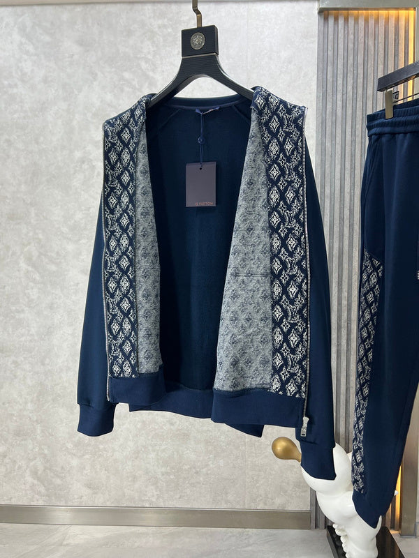 Front view of Louis Vuitton luxury clothing with runway-inspired design