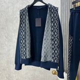 Front view of Louis Vuitton luxury clothing with runway-inspired design