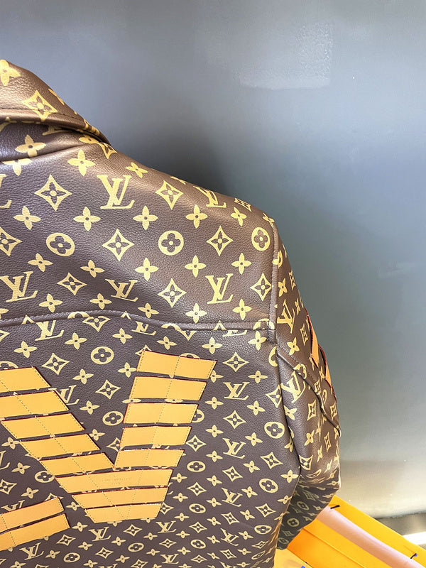 Back view of Louis Vuitton luxury clothing with runway-inspired design