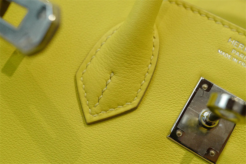 Side view of modern structured handbag