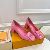 Louis Vuitton Red Combat Boots - Heel Detail View