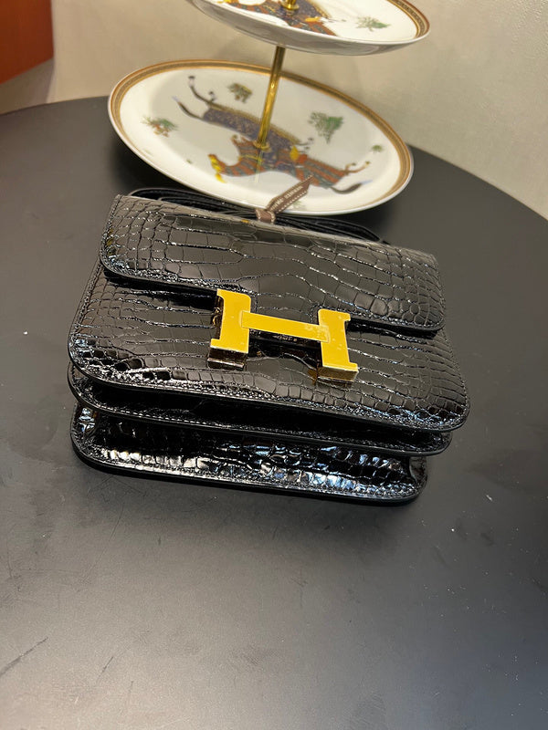 Sleek bag shown from front angle