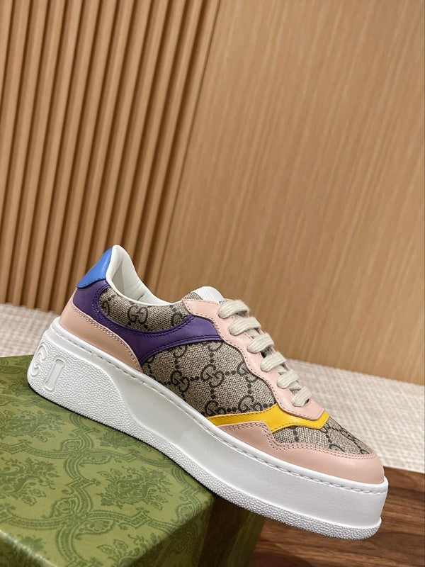 Gucci neutral cream luxury sneakers view 8 signature lace-up style
