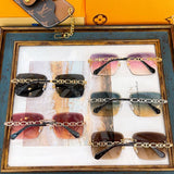 Close-up detail view of Louis Vuitton unisex sunglasses