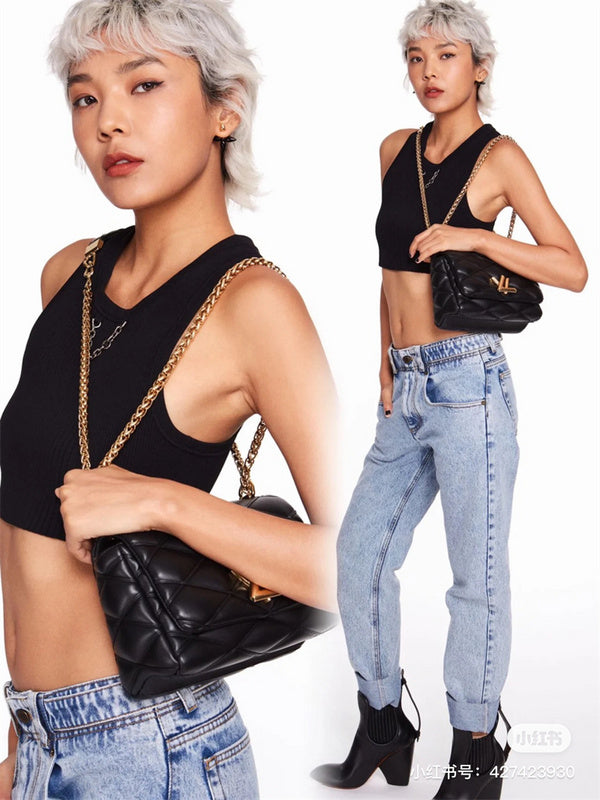  Sophisticated shoulder bag carried on shoulder 46