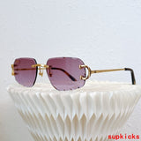 Close-up detail view of Cartier unisex sunglasses