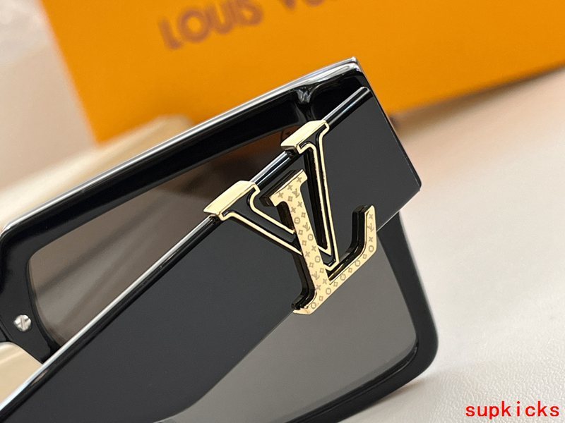 Close-up detail view of Louis Vuitton unisex sunglasses
