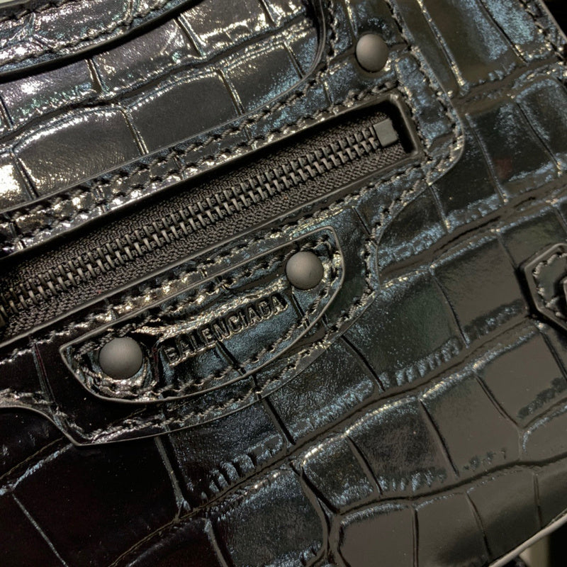 Statement Vegan Leather Handbag - Polished Finish | Women's Everyday Carry Handbag #322 - interior view (image 6) of designer-inspired handbag