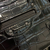Statement Vegan Leather Handbag - Polished Finish | Women's Everyday Carry Handbag #322 - interior view (image 6) of designer-inspired handbag