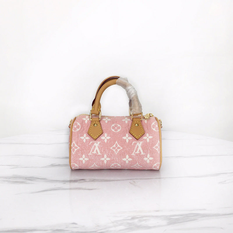 Close-up detail of modern signature women's handbag – women's statement bag