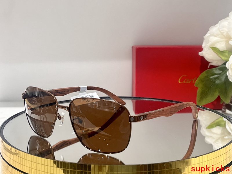 Angled view of Cartier unisex sunglasses