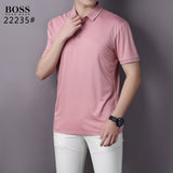 Side profile of Polo cotton polo shirt with logo-detail design