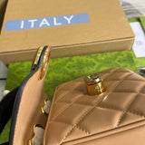 Side profile of classic polished women's handbag – women's designer-style accessory