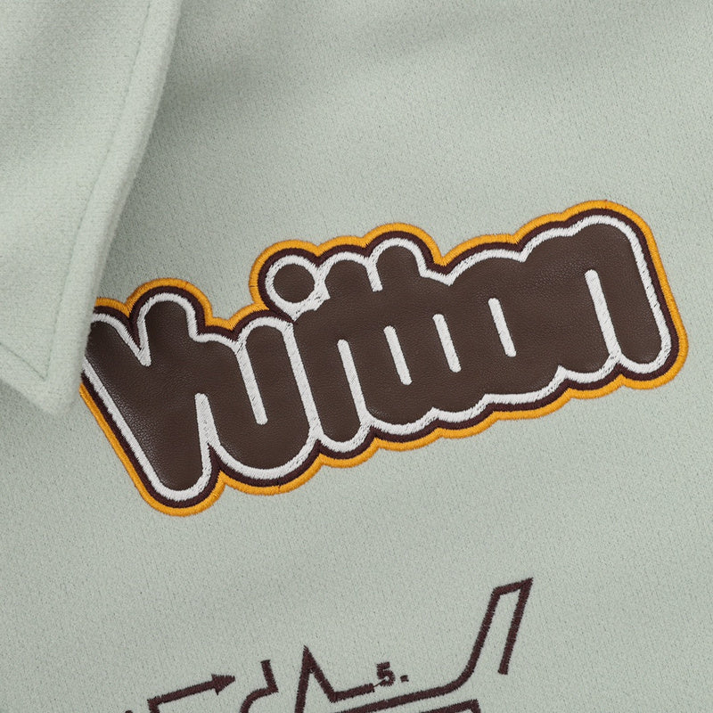 Full styled look of Louis Vuitton luxury clothing with logo-detail design