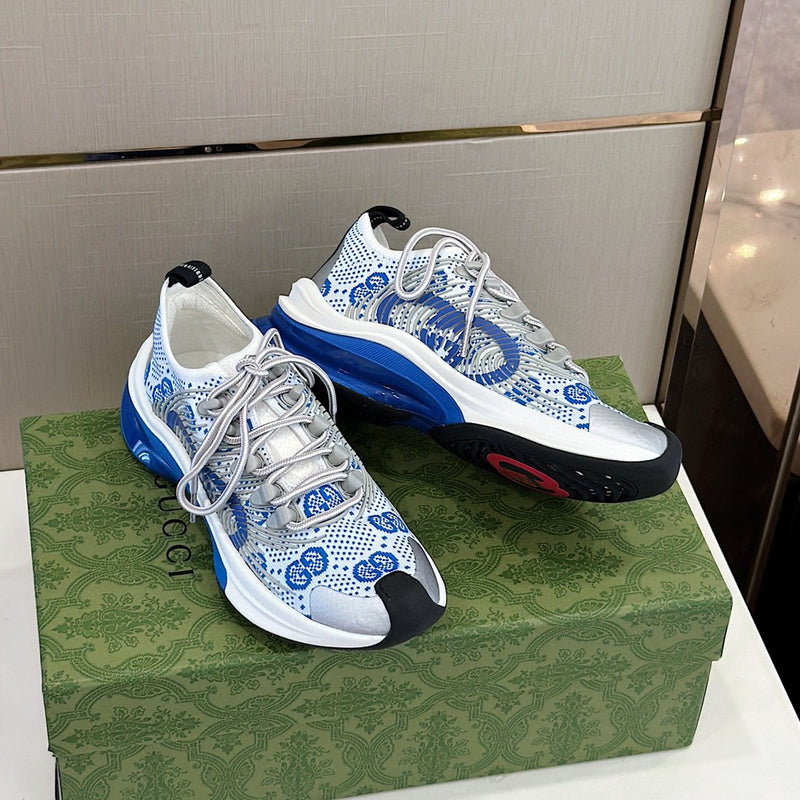 Gucci sneakers detailed view showing premium designer craftsmanship