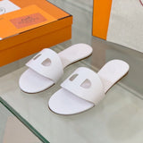 Hermès Nude Classic Ballet Flats - Angled View