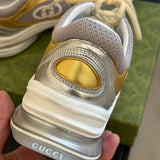 Gucci tonal black luxury sneakers view 6 padded collar comfort