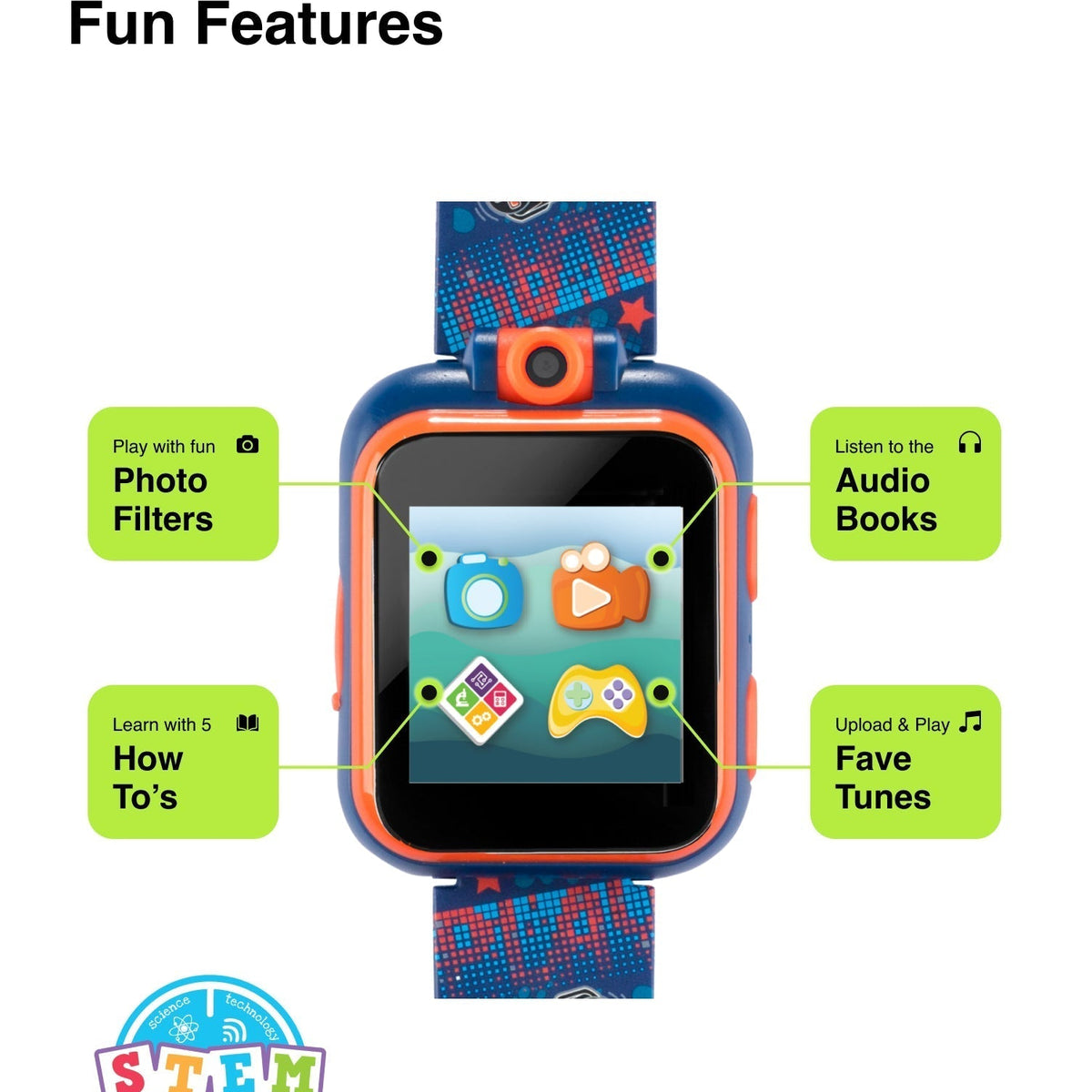 Lifestyle view of Playzoom Kids Smartwatch unisex blue watch
