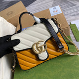 Back view of polished classic women's handbag – women's statement bag