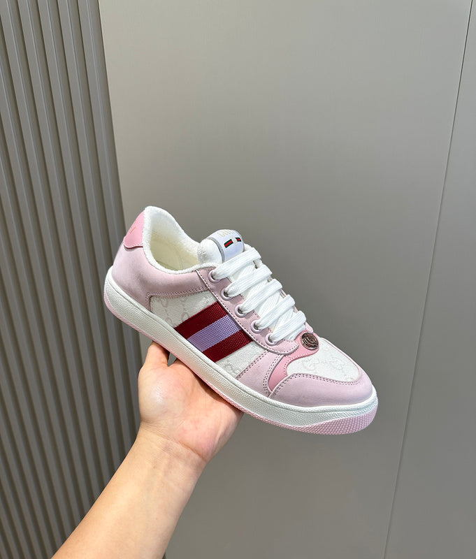 Gucci Designer sneakers in muted earth tones everyday casual design front view