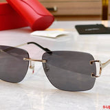 Close-up detail view of Cartier unisex sunglasses