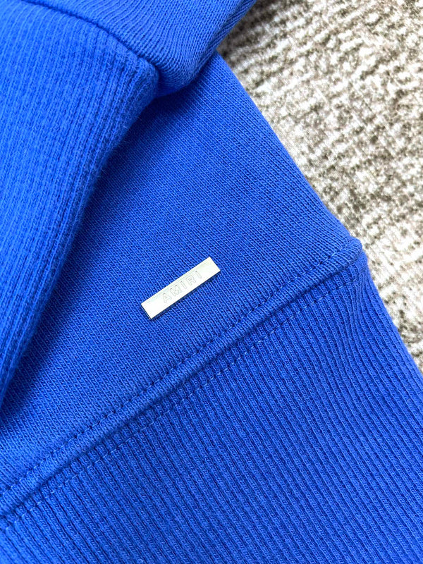 Close-up of Amiri hoodie craftsmanship