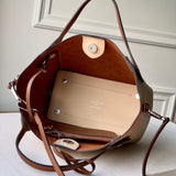 Back view of structured sleek women's handbag – women's statement bag