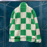 Front view of Louis Vuitton luxury clothing with signature branding