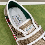 Gucci neutral cream luxury sneakers view 4 sleek tonal finish