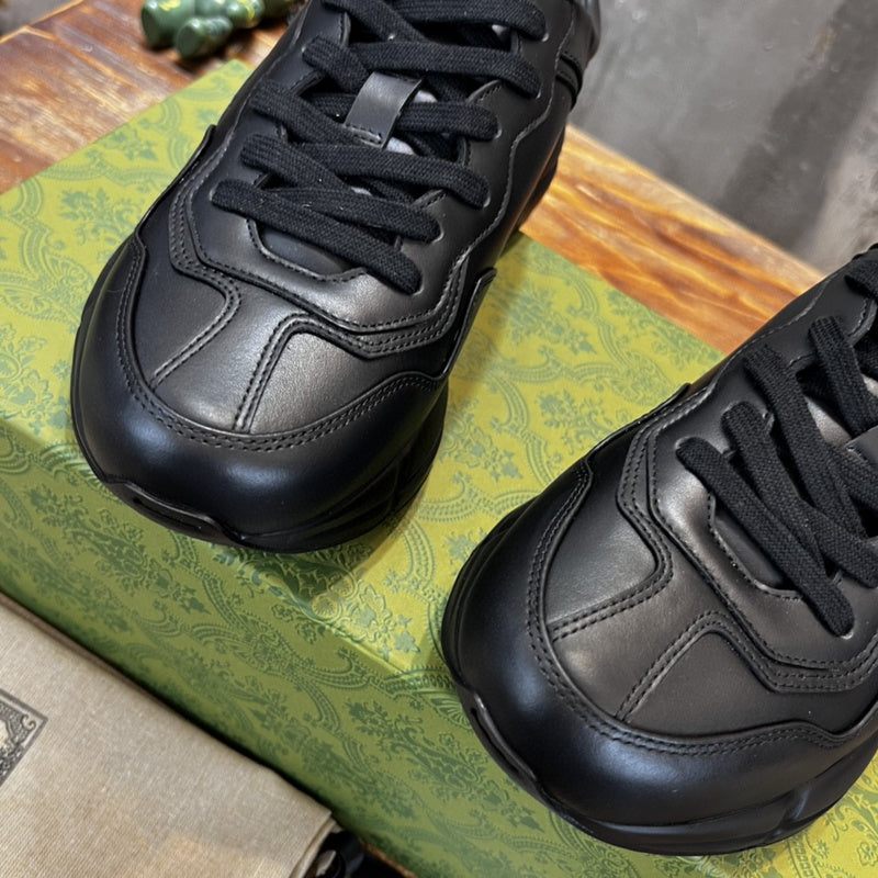Gucci fresh white-and-black luxury sneakers view 5 signature lace-up style