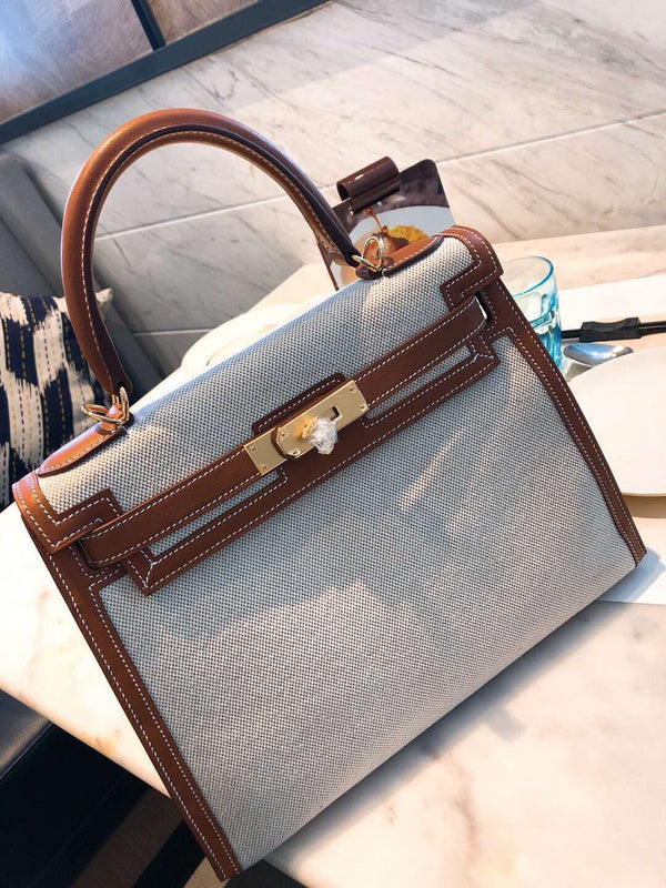 Side view of timeless structured handbag