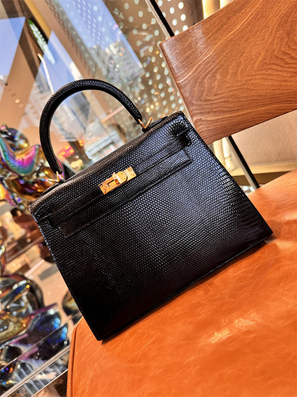 Sleek bag shown from front angle