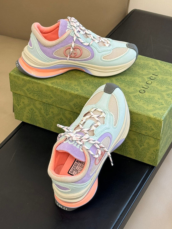 Gucci sneakers detailed view showing premium designer craftsmanship