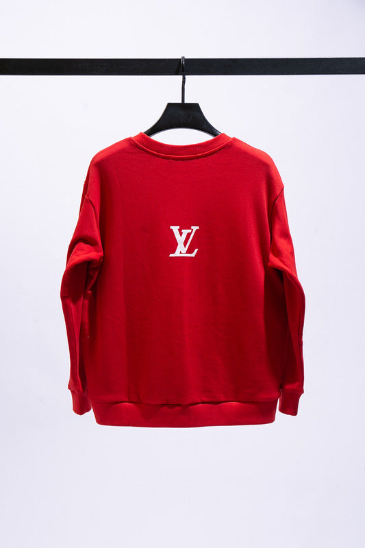 Side profile of Louis Vuitton luxury clothing with logo-detail design