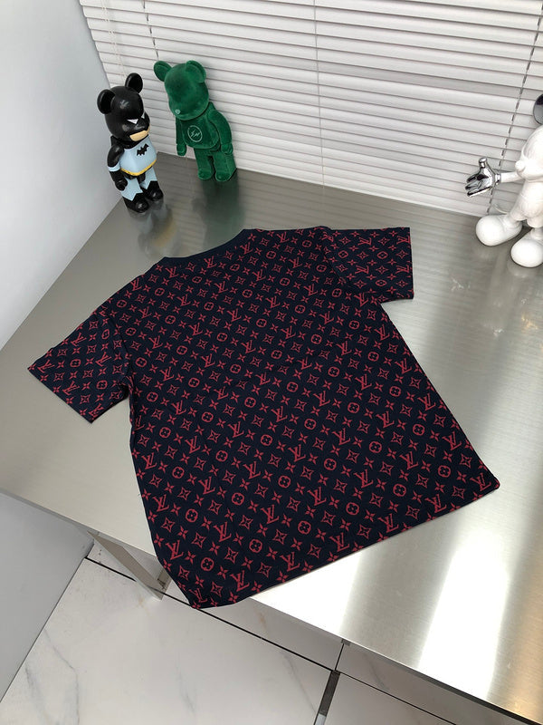 Front view of Louis Vuitton cotton t-shirt with label-forward styling