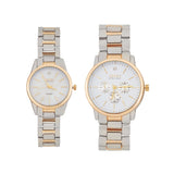Close-up detail view of Jones New York unisex white watch