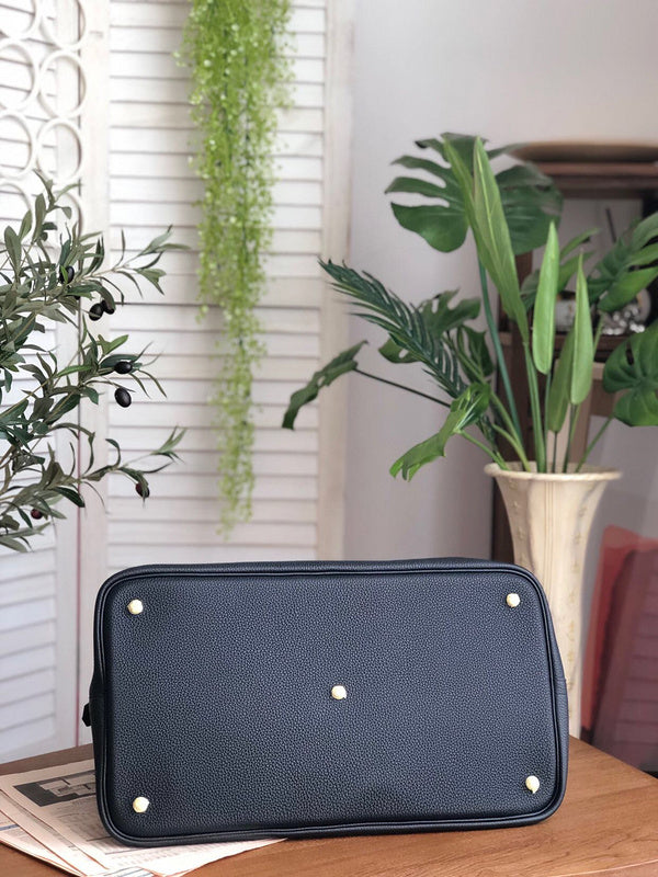 Sleek bag shown from front angle
