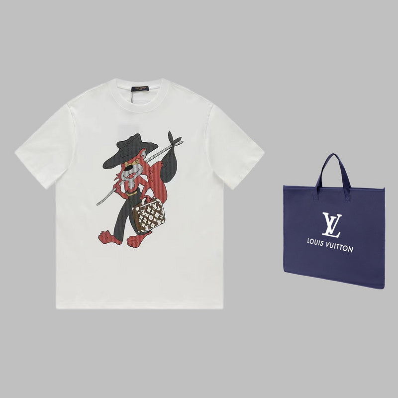 Front view of Louis Vuitton cotton t-shirt with monogram-inspired silhouette