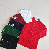 Front view of Lacoste luxury clothing with logo-detail design