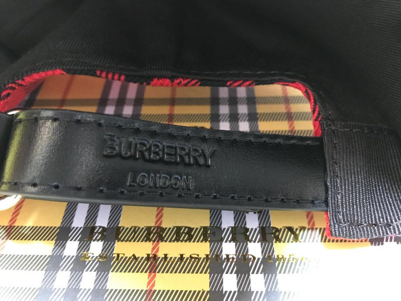 Close-up detail view of Burberry unisex cap