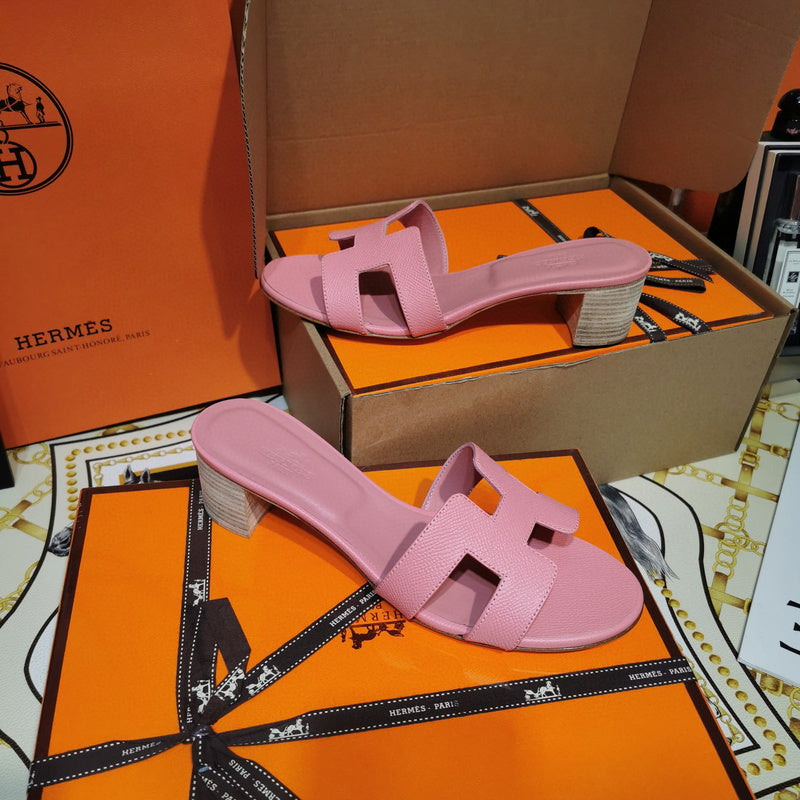 Hermès White Platform Sandals - Angled View