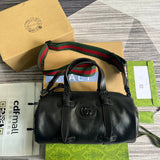 Front view of sleek signature women's handbag – women's everyday handbag