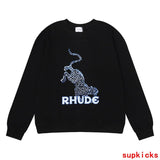 Full styled look of Rhude luxury clothing with everyday silhouette
